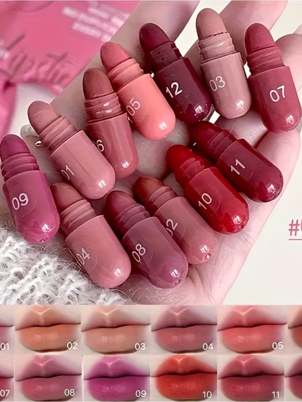 Mini Lipstick Tint Set — Pink & Red Shades